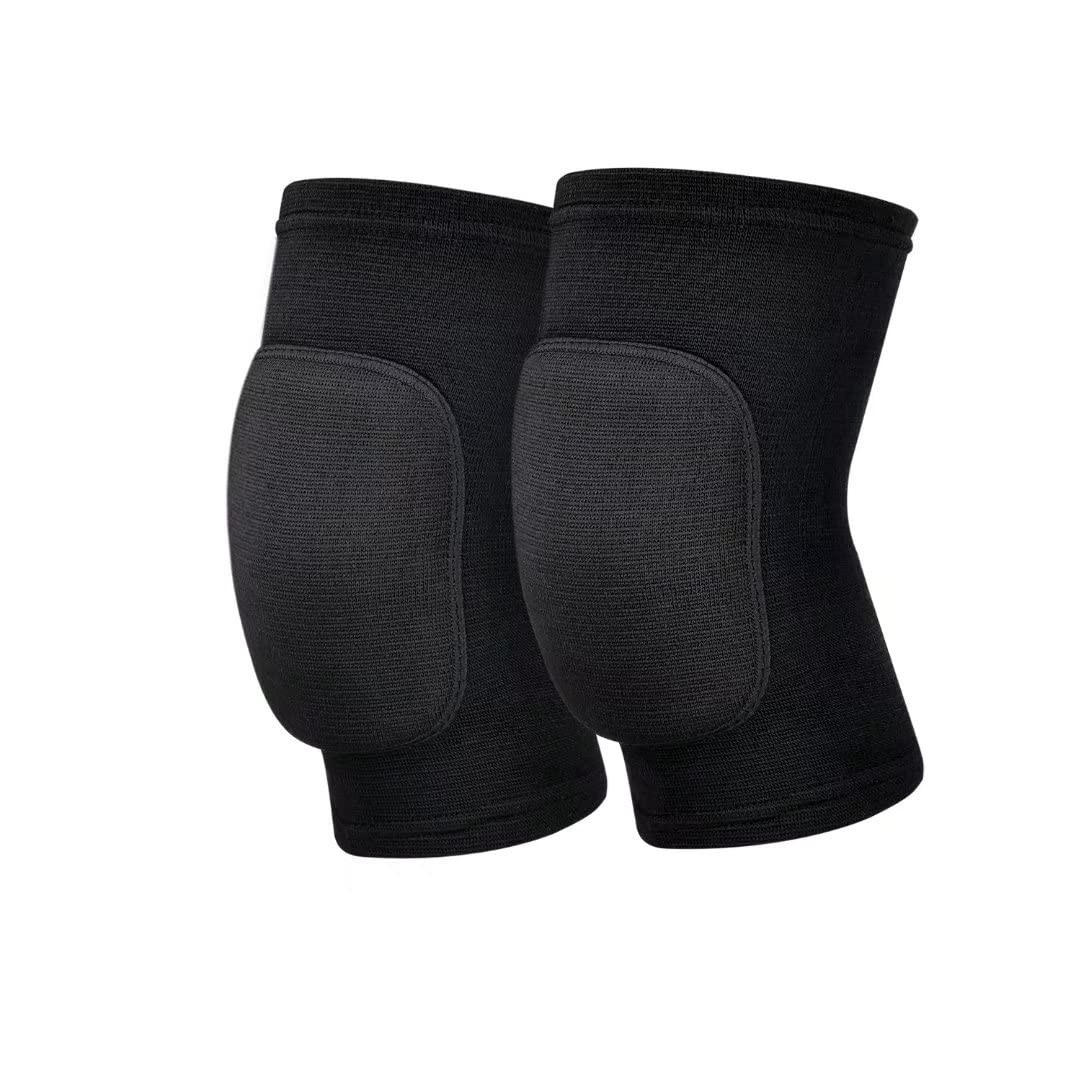 Set de 2 genunchiere Jkle, silicon/tesatura, negru, marimea L