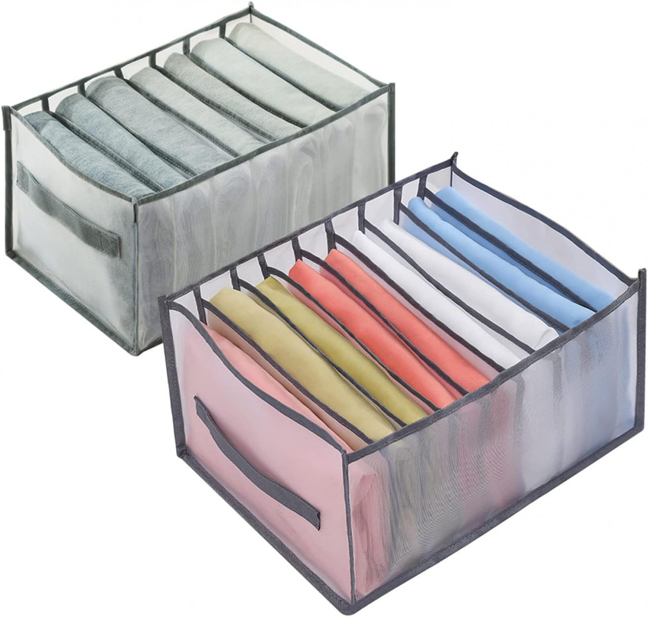 Set de 2 organizatoare pentru haine Yxhzvon, nailon, gri