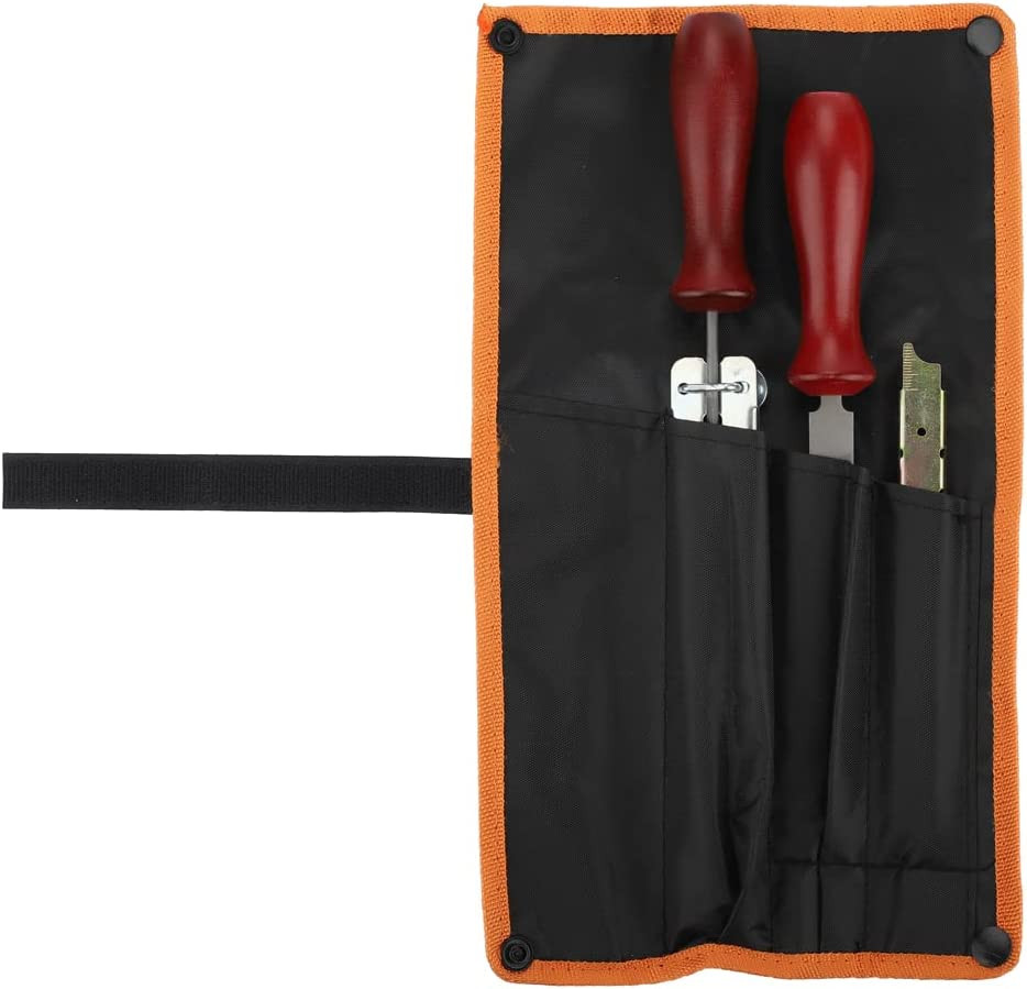 Poze Set de 2 pile pentru ascutire lant de drujba SALVATOR, otel/lemn, rosu/argintiu