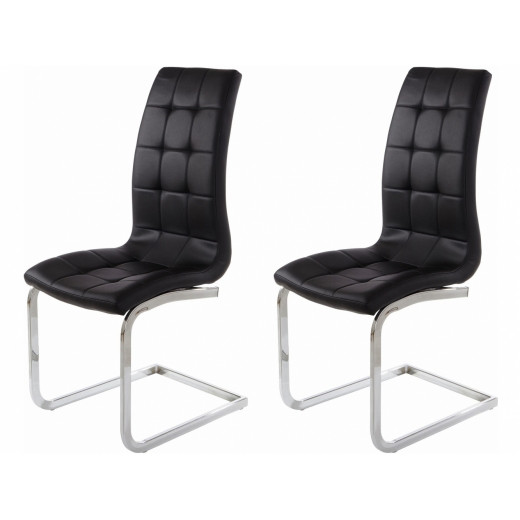 Set de 2 scaune Alexia, tapitate, negru/argintiu, 104 x 55 x 42,5 cm chilipirul-zilei.ro/ imagine 2022 1-1.ro