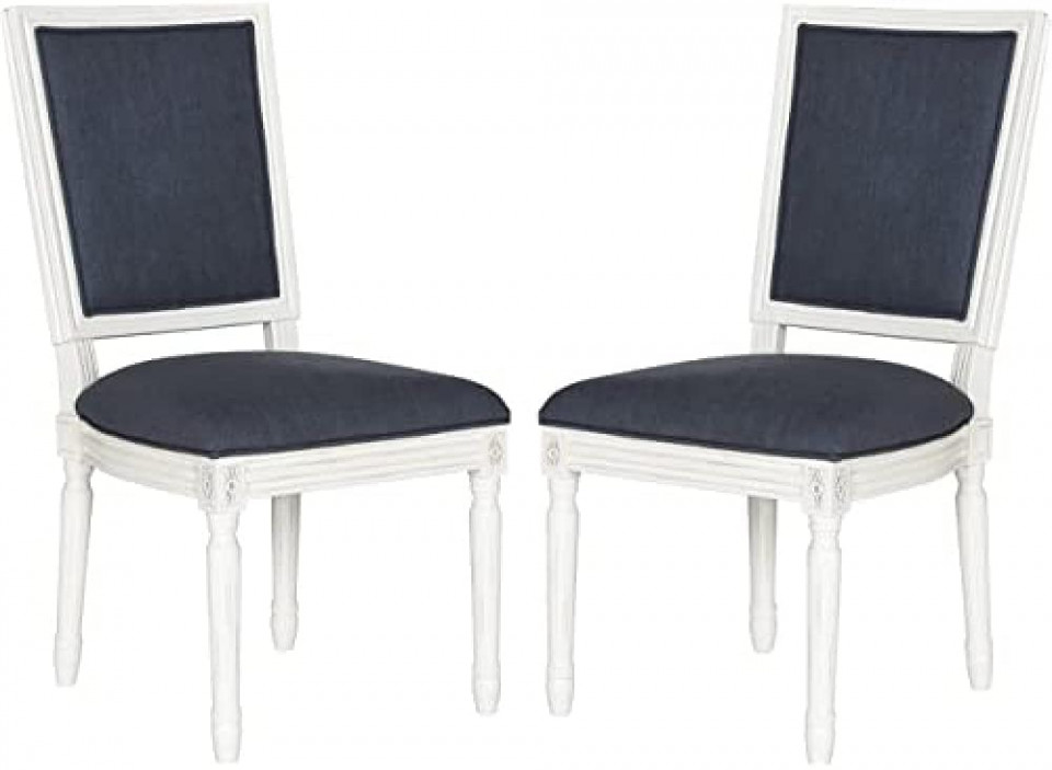 Set de 2 scaune tapitate Bolander, crem/albastru inchis, 48 x 48 x 97,3 cm chilipirul-zilei.ro/ imagine model 2022