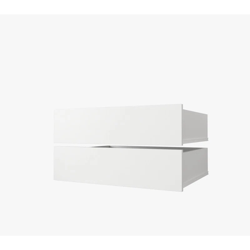 Set de 2 sertare pentru mobilier Stacie, lemn masiv, alb, 50 x 70 x 10 cm