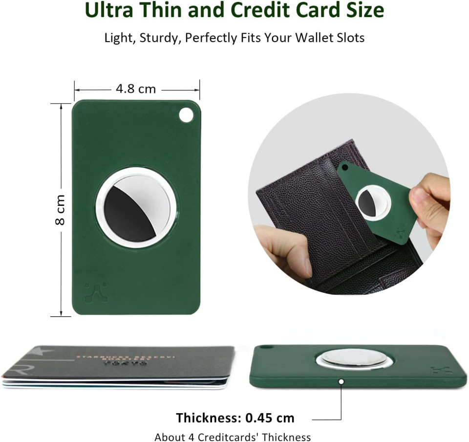 Poze Set de 2 suporturi pentru carduri/etichete SEKAM, verde, ABS, 8 x 4.8 x 0.45 cm