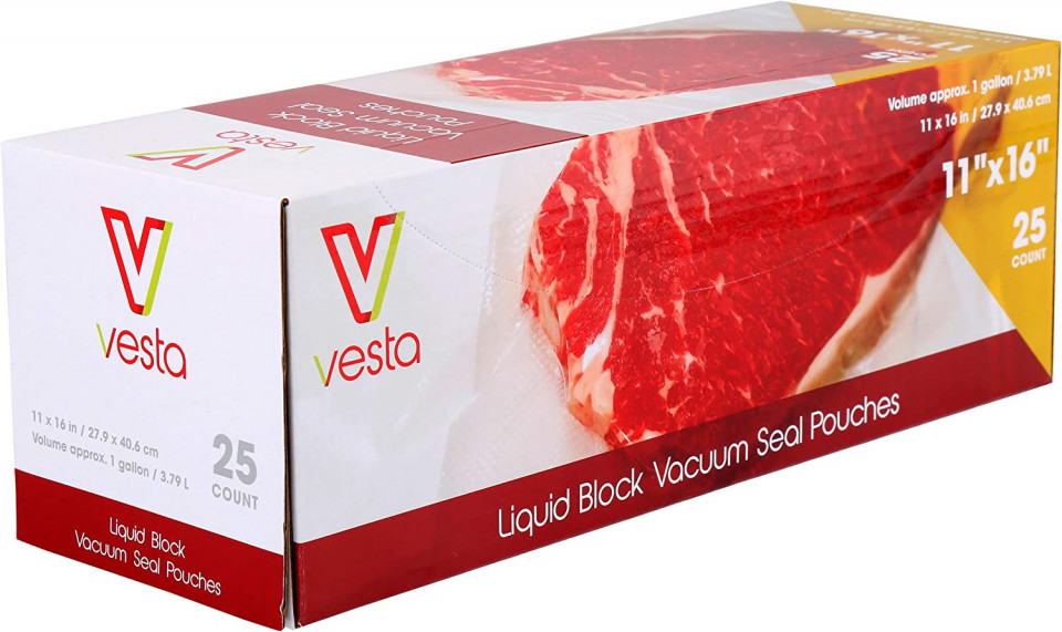 Set de 25 pungi pentru vidat alimente Vesta Precision, plastic, transparent, 27,9 x 40,6 cm chilipirul-zilei.ro/