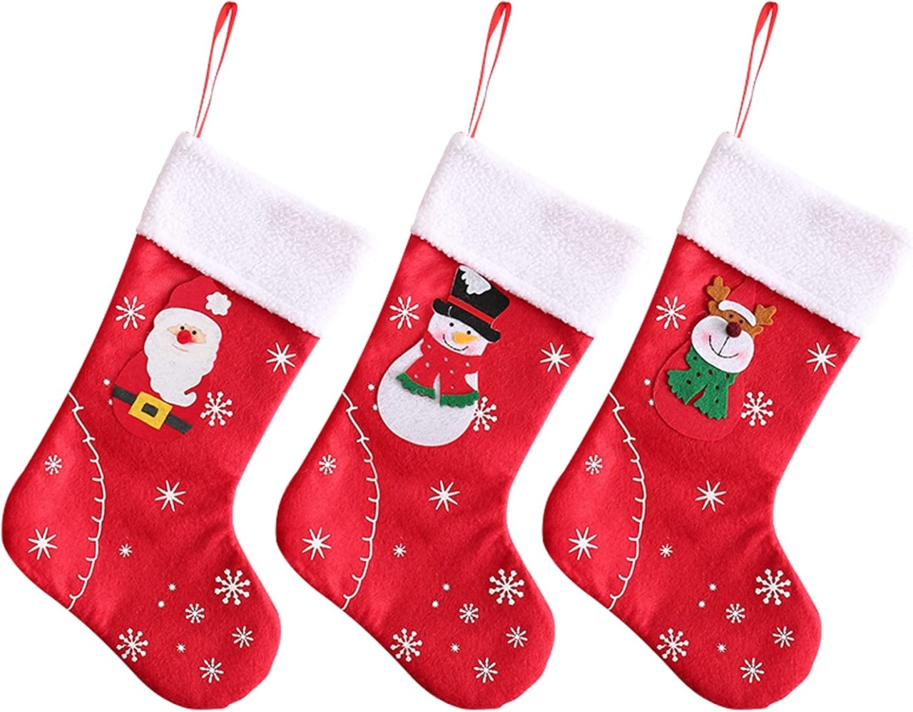 Set de 3 ciorapi pentru Craciun Sxfxiaohe, textil, multicolor, 31 x 20 x 14 cm