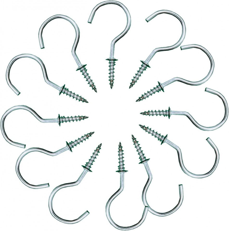 Set de 30 carlige filetate Cerioll, metal, argintiu, 32,1 mm