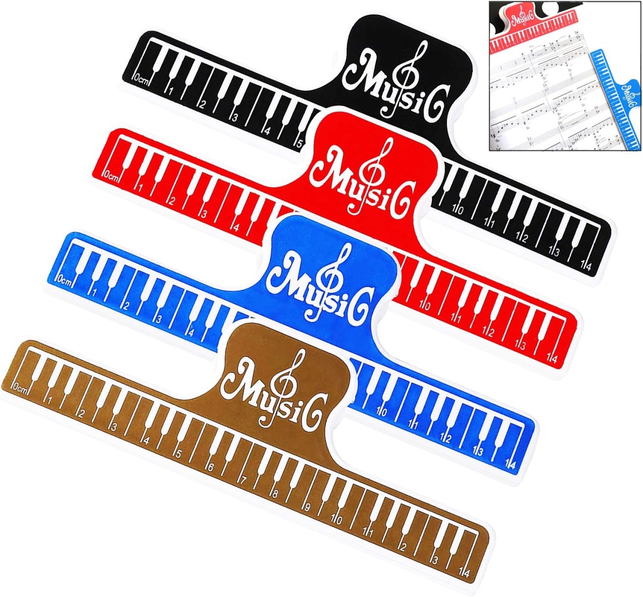 Set de 4 agrafe pentru foi Xlkj, plastic/metal, multicolor, 15 x 2 x 2 cm