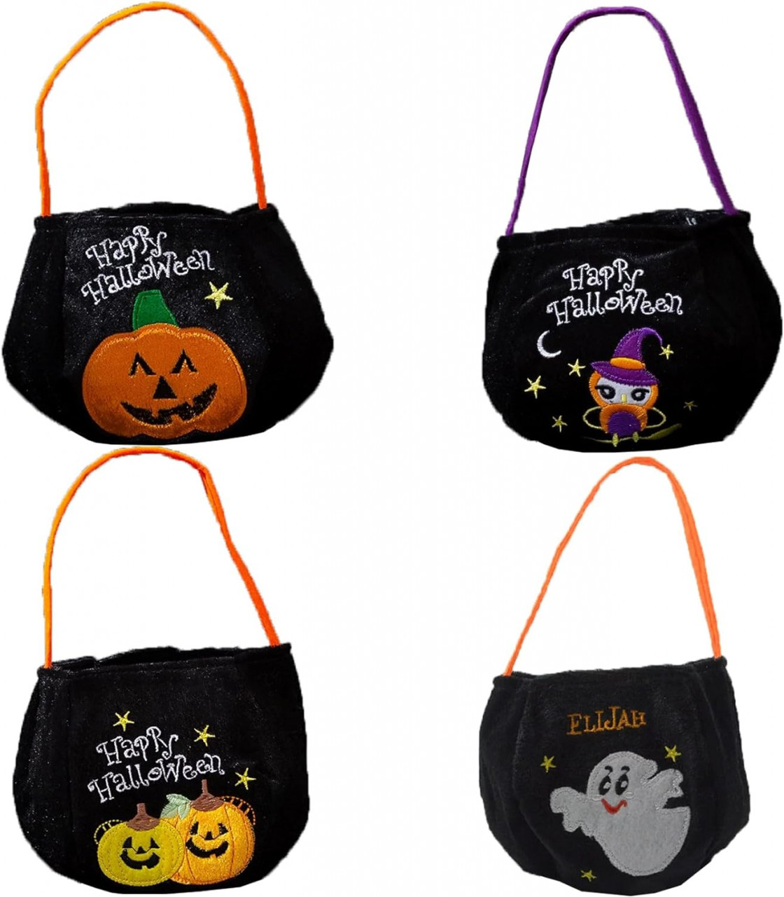 Set de 4 gentute pentru Halloween Lxgkrel, textil, multicolor, 15 x 20 cm