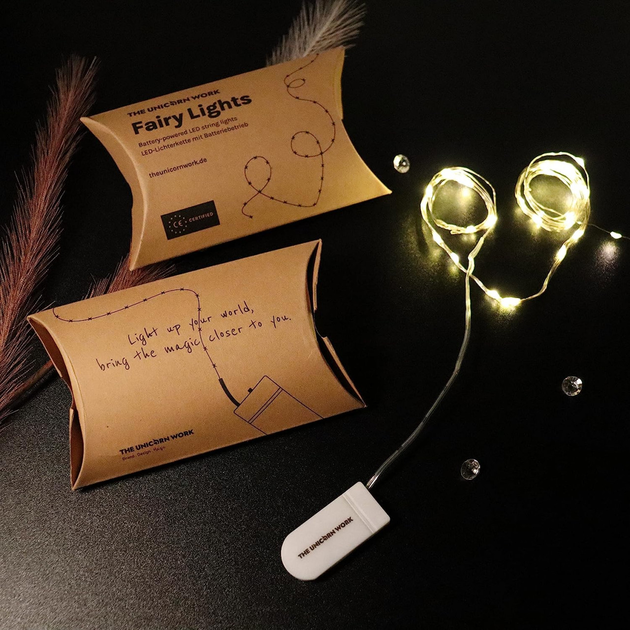 Poze Set de 4 instalatii cu 30 micro LED-uri The Unicorn Work, IP65, cupru/plastic, alb , 3 m