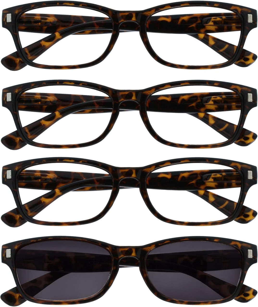 Set de 4 perechi de ochelari de vedere Opulize, maro/negru, marimea +3.5