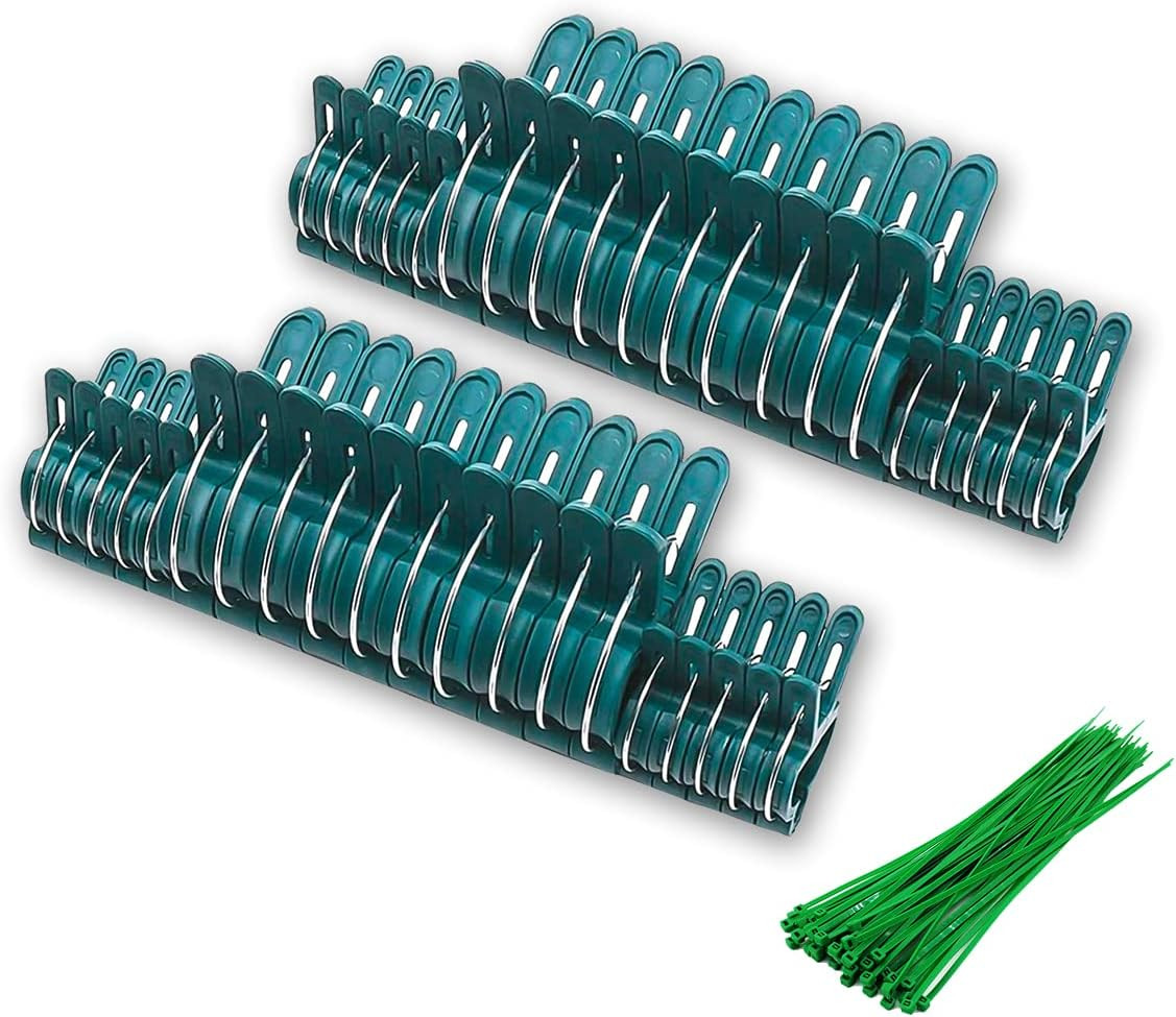 Set de 40 cleme si 50 coliere pentru plante Universal brand, plastic/metal, verde