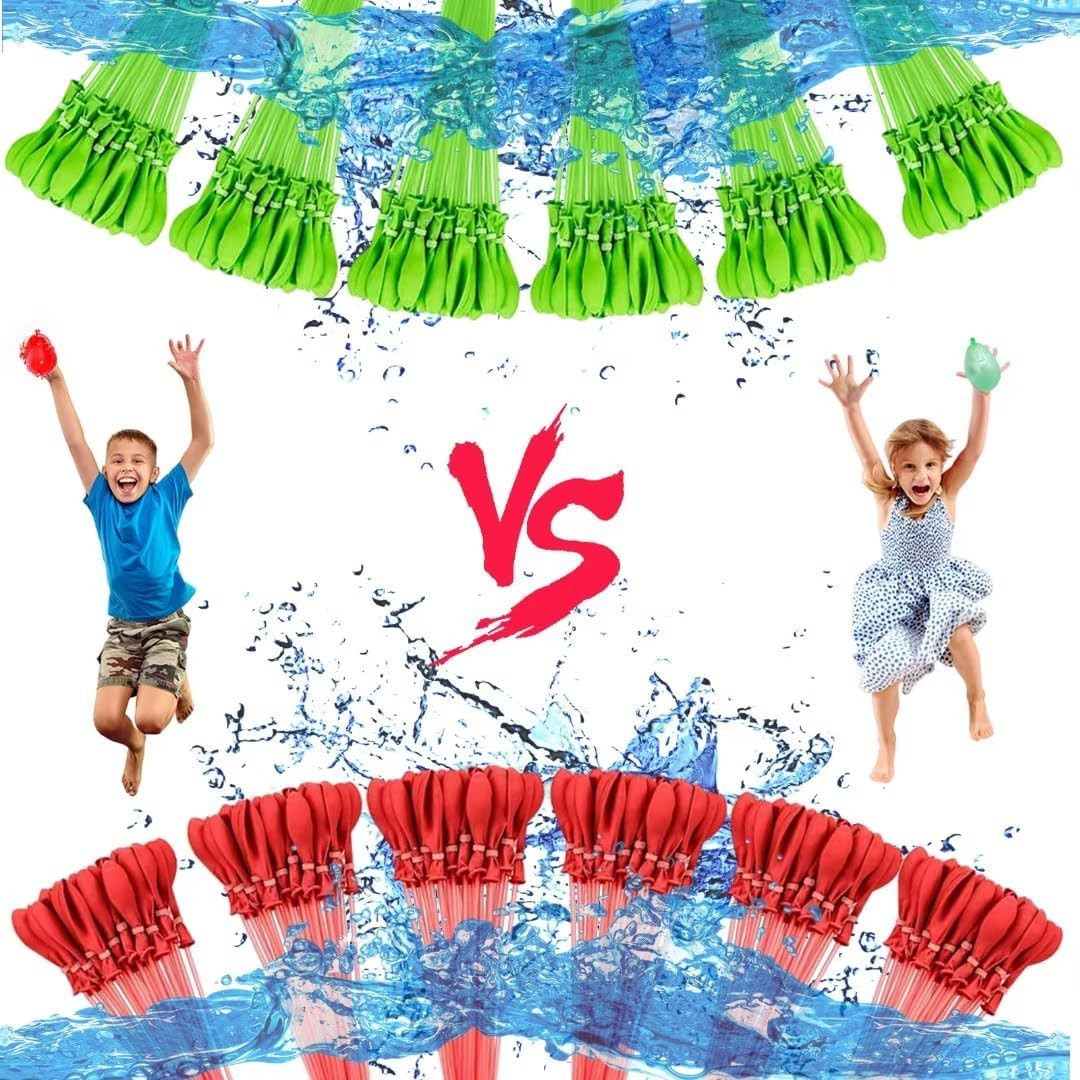 Set de 400 baloane pentru petrecere la piscina Yimojou, latex/plastic, rosu/verde