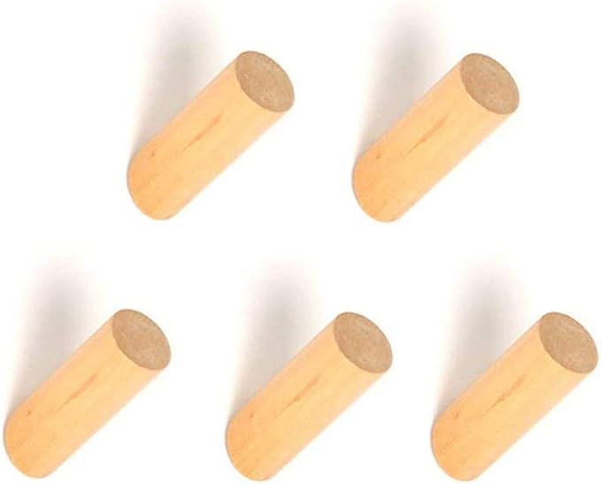 Set de 5 carlige pentru perete YXHZVON, lemn, natural, 8 x 7 x 3 cm