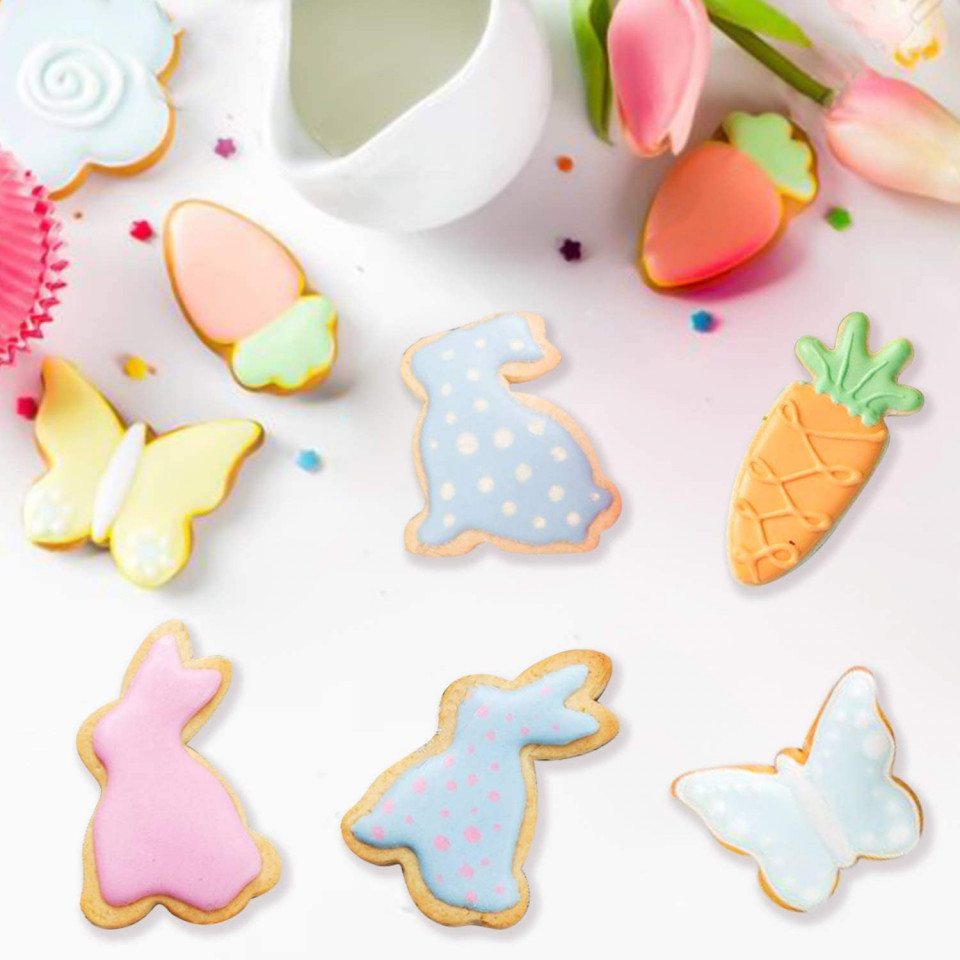 Poze Set de 5 forme pentru biscuiti Joyoldelf, otel inoxidabil, argintiu