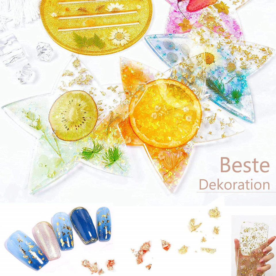 Poze Set de 5 matrite pentru coastere cu 4 culori de sclipici si penseta KKSJK, silicon, multicolor