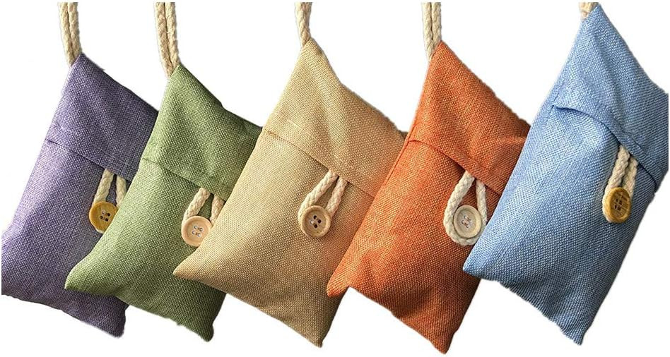 Set de 5 pungi pentru reglarea umiditatii Xshelley, carbune de bambus/in, multicolor