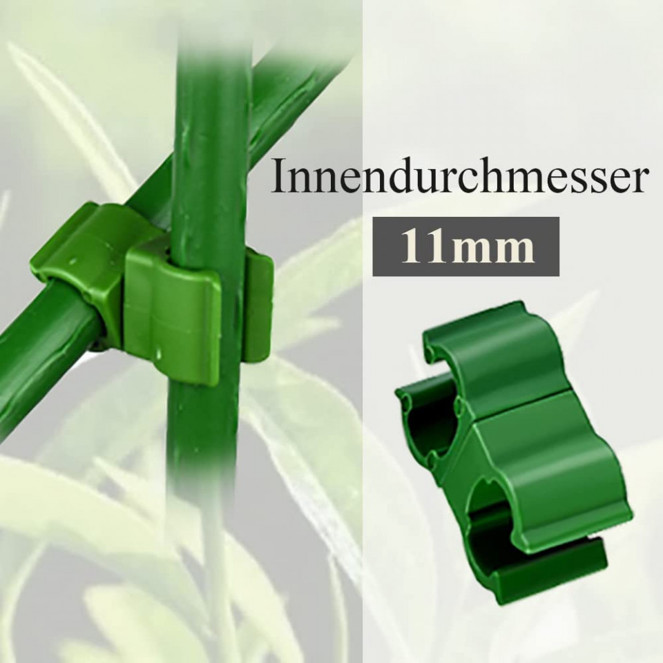 Poze Set de 50 conectori pentru tomate Miiooan, PP, verde, 11mm