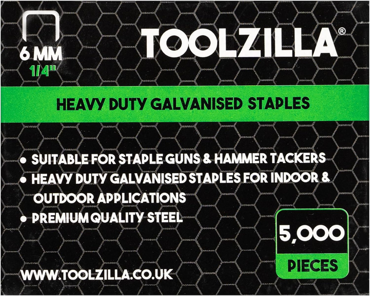 Set de 5000 capse pentru capsator TOOLZILLA, sarma galvanizata, argintiu, 6 mm