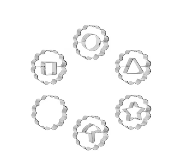 Set de 6 forme pentru prajituri Mizijia, otel inoxidabil, argintiu, 6 x 6 cm