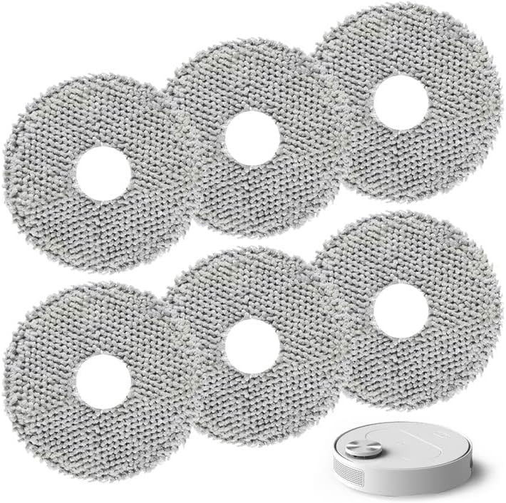 Set de 6 lavete de inlocuire pentru aspiratorul robot S10 Nizirioo, microfibra, gri, 13 cm