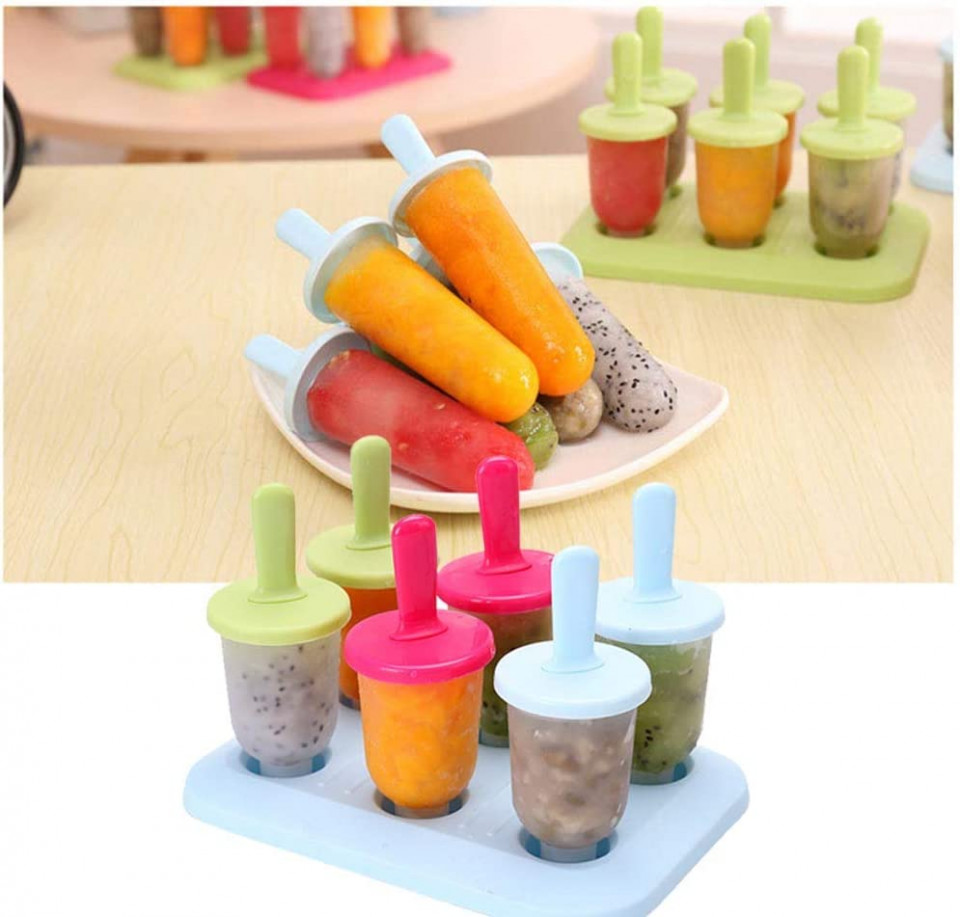 Poze Set de 6 matrite cu bastoane reutilizabile pentru gheata GLAITC, plastic, multicolor, 11 x 17 x 12 cm