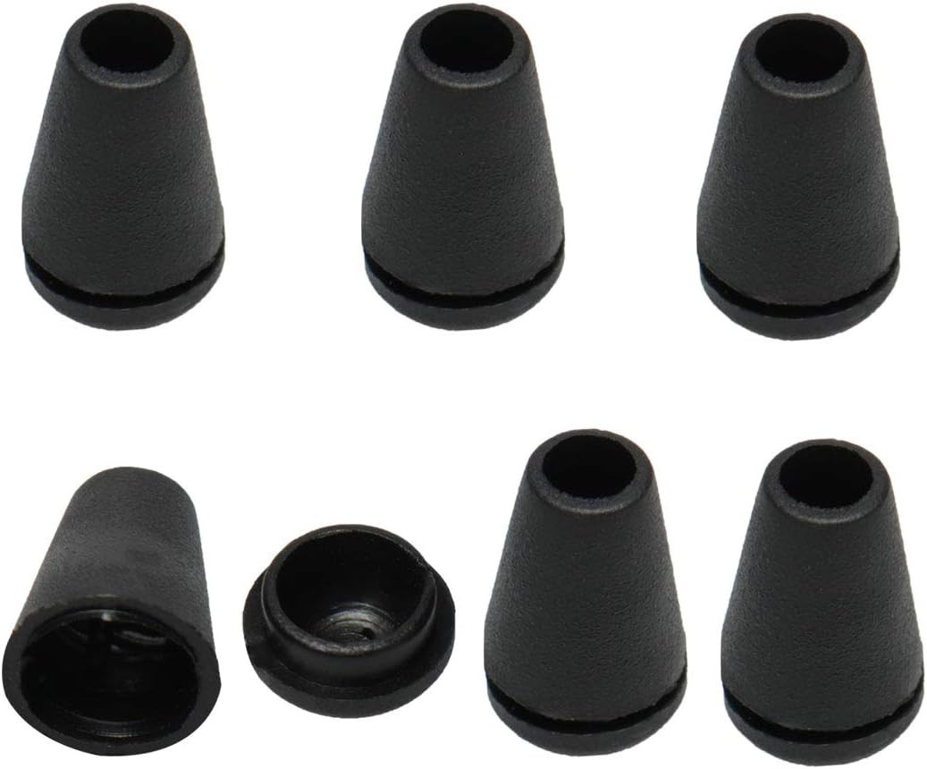 Set de 6 opritoare pentru snururi Sourcingmap, plastic, negru, 19 x 12 mm
