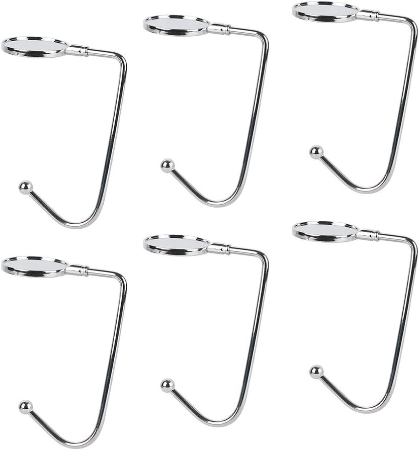 Set de 6 suporturi pentru ciorapi de Craciun Whchiy, metal, argintiu, 11 x 7 cm