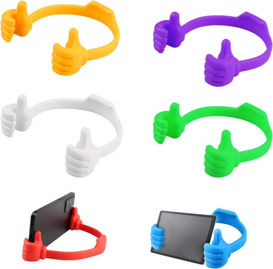 Set de 6 suporturi pentru telefoane MplehDa, silicon/TPU, multicolor, 9,4 x 11,4 x 4,2 cm 114 Accesorii IT