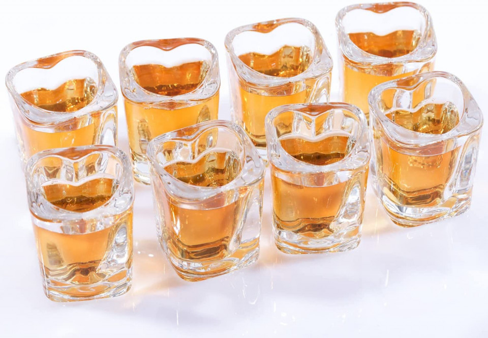Set de 8 pahare de tequila patrate Srgeilzati, sticla, transparent, 59 ml chilipirul-zilei.ro/