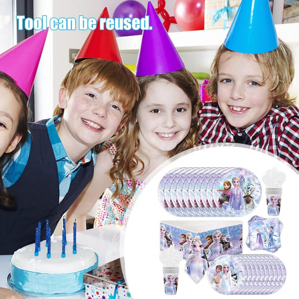 Poze Set de vesela pentru petrecere Nesloonp, carton/textil, multicolor, 81 piese