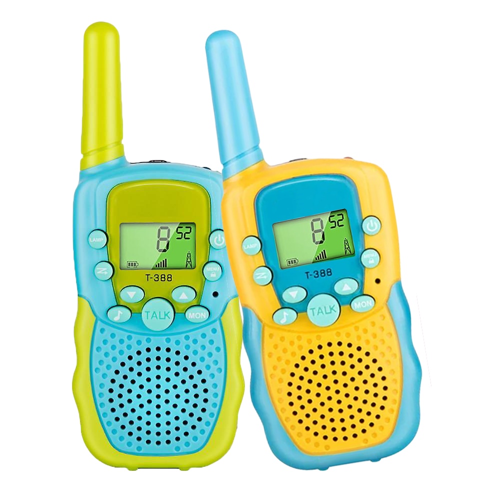 Set doua statii Walkie Talkie pentru copii, Antena si Lanterna, Raza de Actiune 3 km in spatii deschise, 8 canale de emisie, functia VOX, WT02