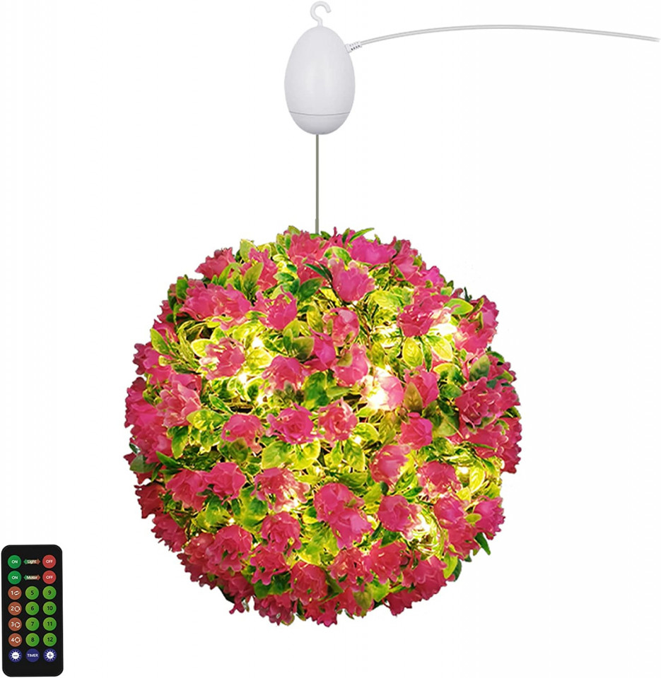 Set lampa decorativa rotativa cu 2 aranjamente florale Homealexa, LED, USB, telecomanda, 25 x 20 x 300 cm Pret Redus chilipirul-zilei pret redus imagine 2022