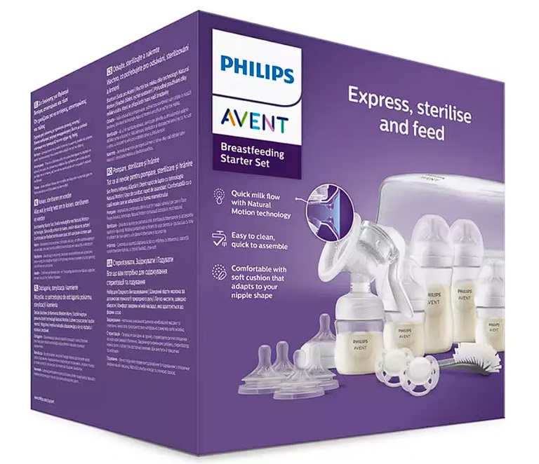 Set pentru alaptare Philips Avent SCD430/50 cu pompa de san manuala, Resigilat, Grad A