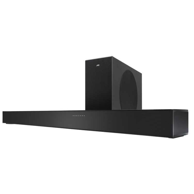 Soundbar 2.1 JVC H-E434B, RMS 200 W, USB, Subwoofer, Bluetooth, Surround Dolby Digital, telecomanda