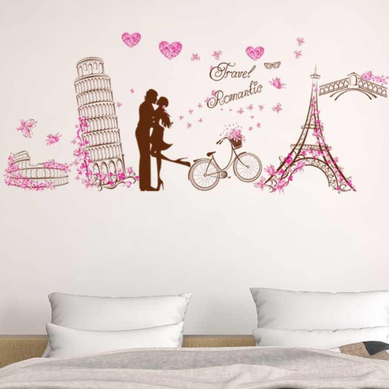 Sticker pentru perete Avalizard, PVC, roz/maro, 28,4 x 89,9 cm