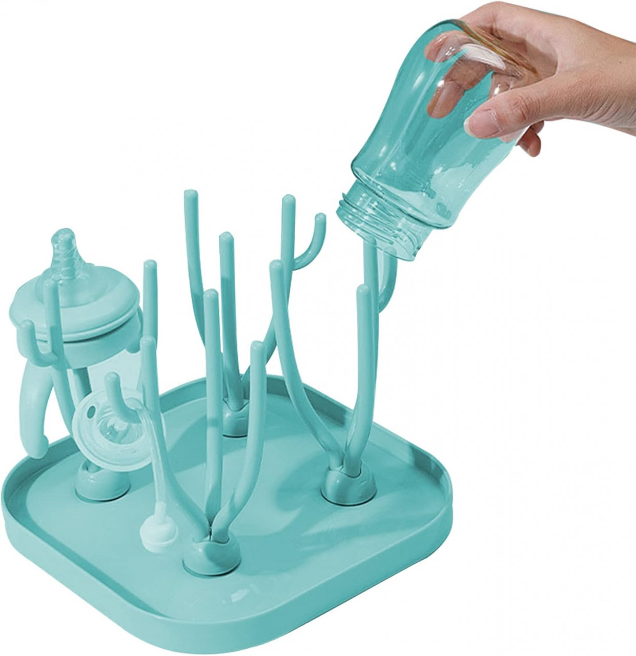 Suport pentru biberoane Kiuiom, plastic, albastru, 21 X 16 cm
