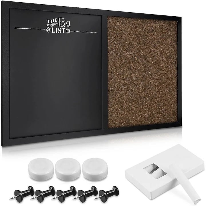 Tabla 3in1 Navaris, 4 crete, 3 magneti, 10 ace negre, 60 x 40 cm, Resigilat, Grad A