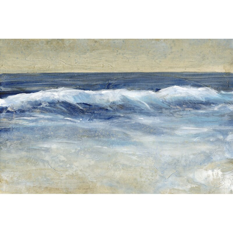 Tablou Breaking Shore Waves II, panza, albastru, 20 x 30 cm chilipirul-zilei.ro/ imagine 2022