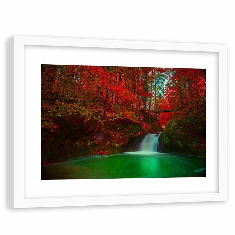 Tablou ‘Waterfall and Autumn Trees’, 40 x 60 cm chilipirul-zilei.ro imagine noua modernbrush.ro