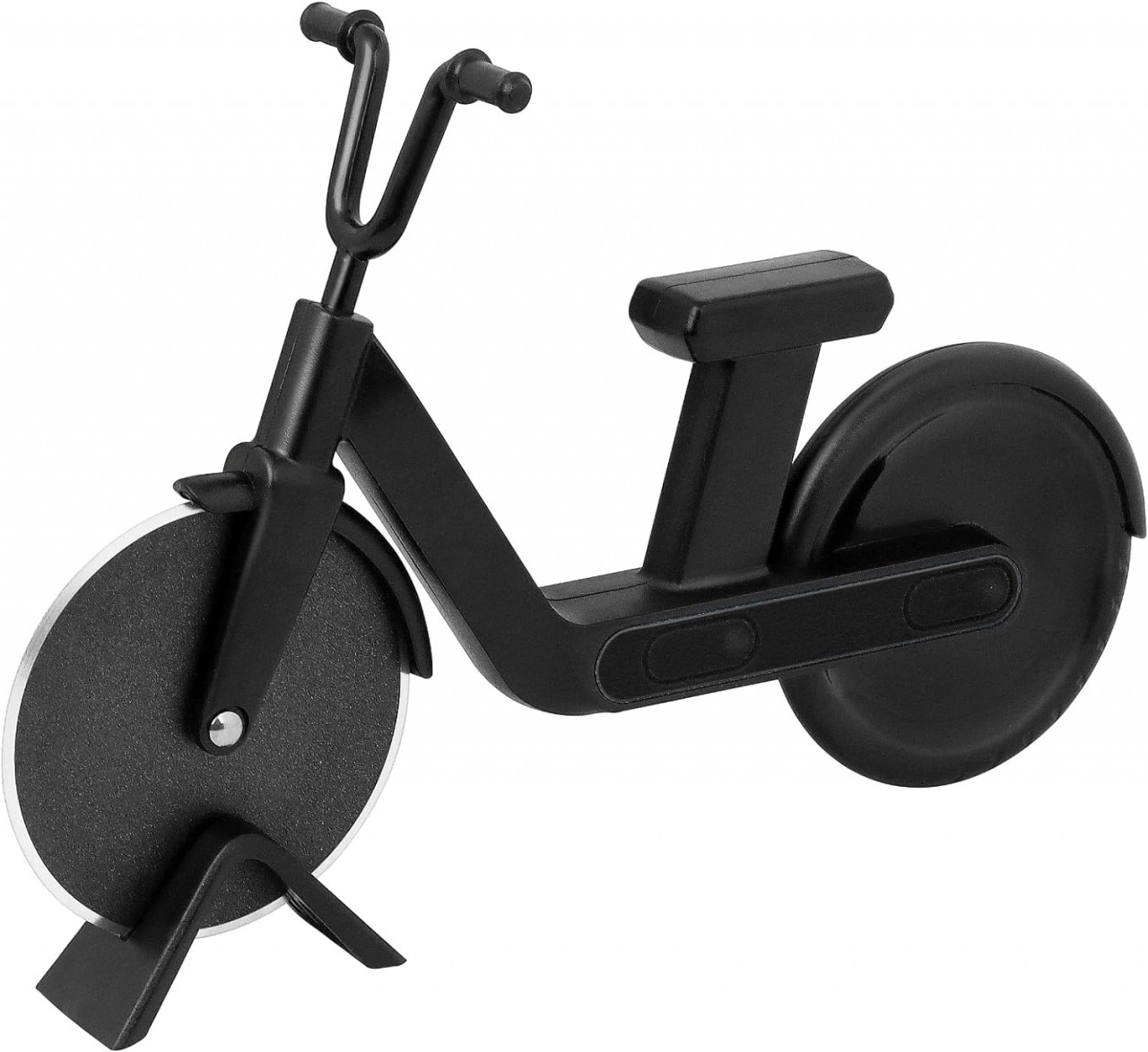 Taietor pentru pizza Uaugulft, model motocicleta, otel inoxidabil/ABS, negru, 12 x 18,4 cm