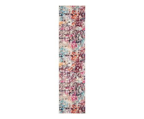 Traversa Maida, textil, albastru/roz, 61 x 244 cm 244