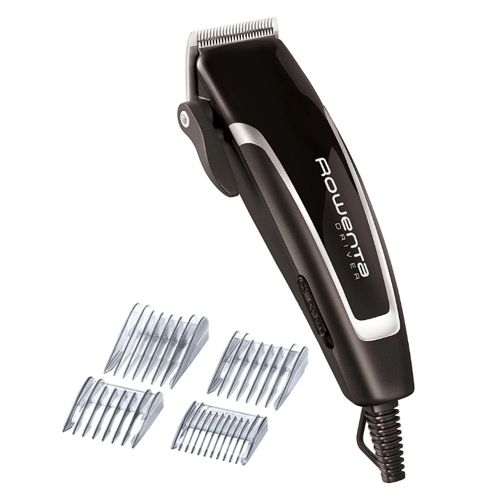 Aparat de tuns Rowenta Driver TN1603F0, 3000rpm, setarea lungimii barbii 1-14mm, 20 pozitii pentru lungimea de taiere a parului, Negru/Argintiu,