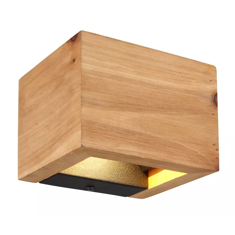 Aplica de perete Alpen Home, lemn/metal, natur/negru, 13,2 x 11,3 x 9,8 cm