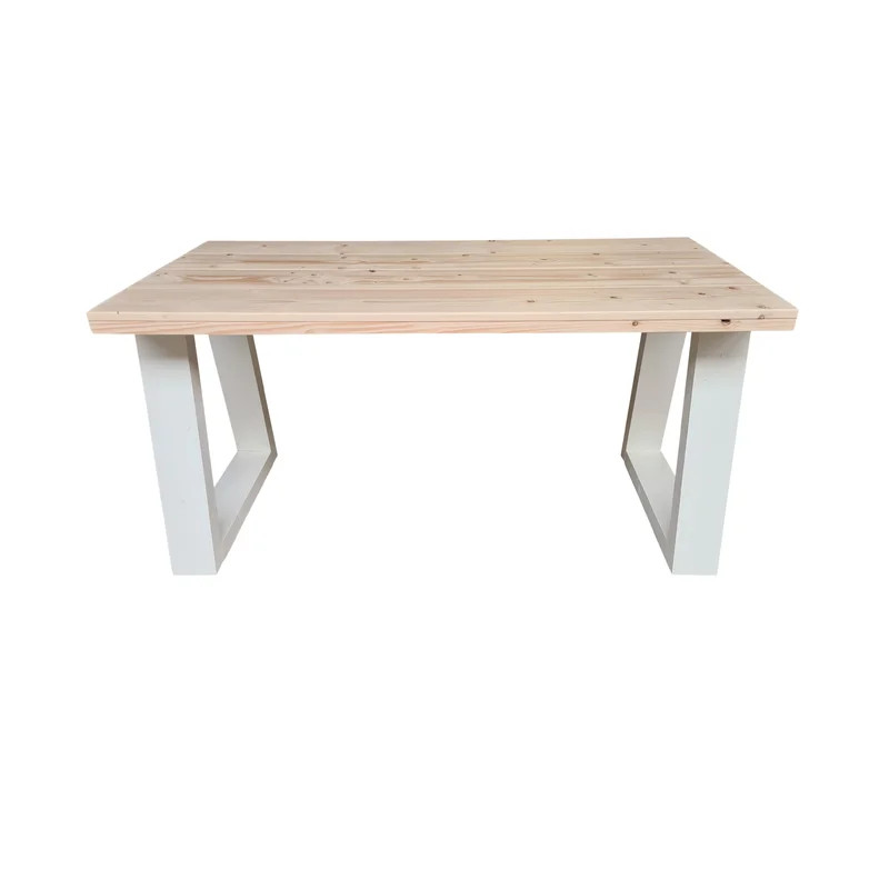 Birou Miramar, lemn masiv/MDF, natur/alb, 75 x 150 x 70 cm