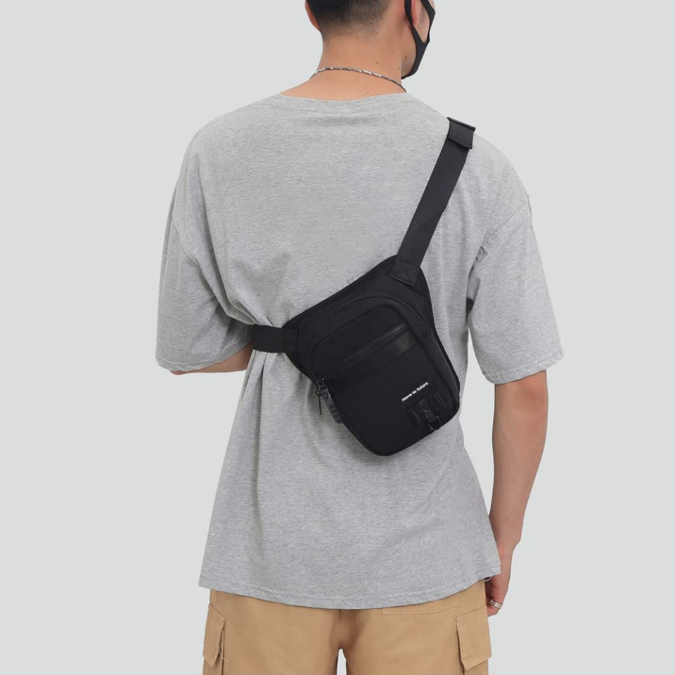 Poze Borseta Gutriff, panza Oxford, negru, 16 x 7 x 26 cm
