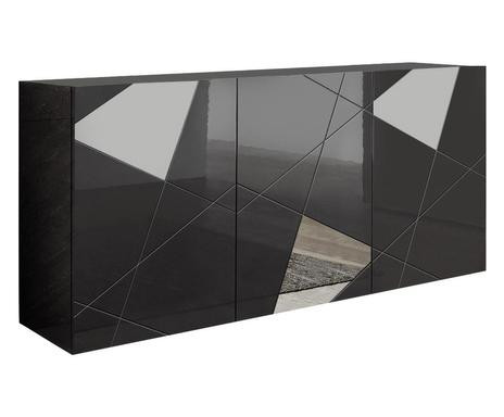 Bufet Grimilde, MDF, negru/antracit, 181 x 42 x 84 cm