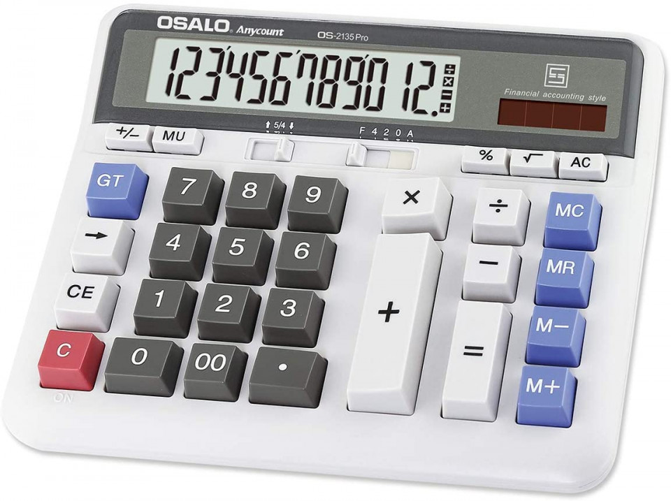 Calculator solar cu 12 cifre OSALO, ABS/plastic, multicolor, 157 X 190 mm 157
