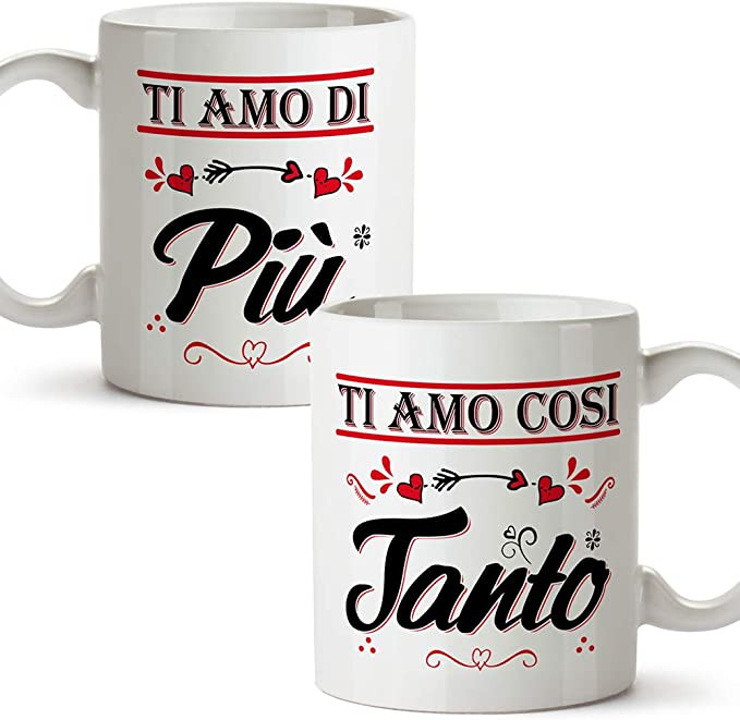 Cana cu mesaj de iubire in italiana MUGFFINS, ceramica, multicolor, 350 ml, 10 x 8 cm
