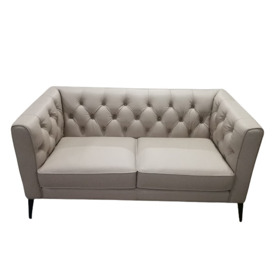 Canapea Chesterfield by Home Affaire, piele/ lemn, ivory/ negru, 75 x 45 x 155 cm 155
