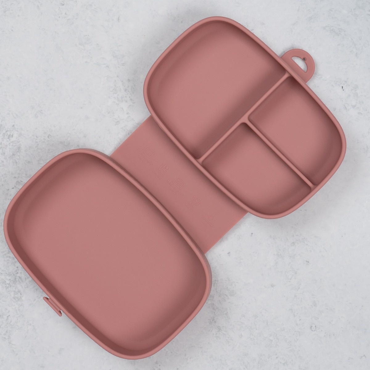 Caserola compartimentata din silicon cu ventuza, AppeKids Magic Box - Old Rose